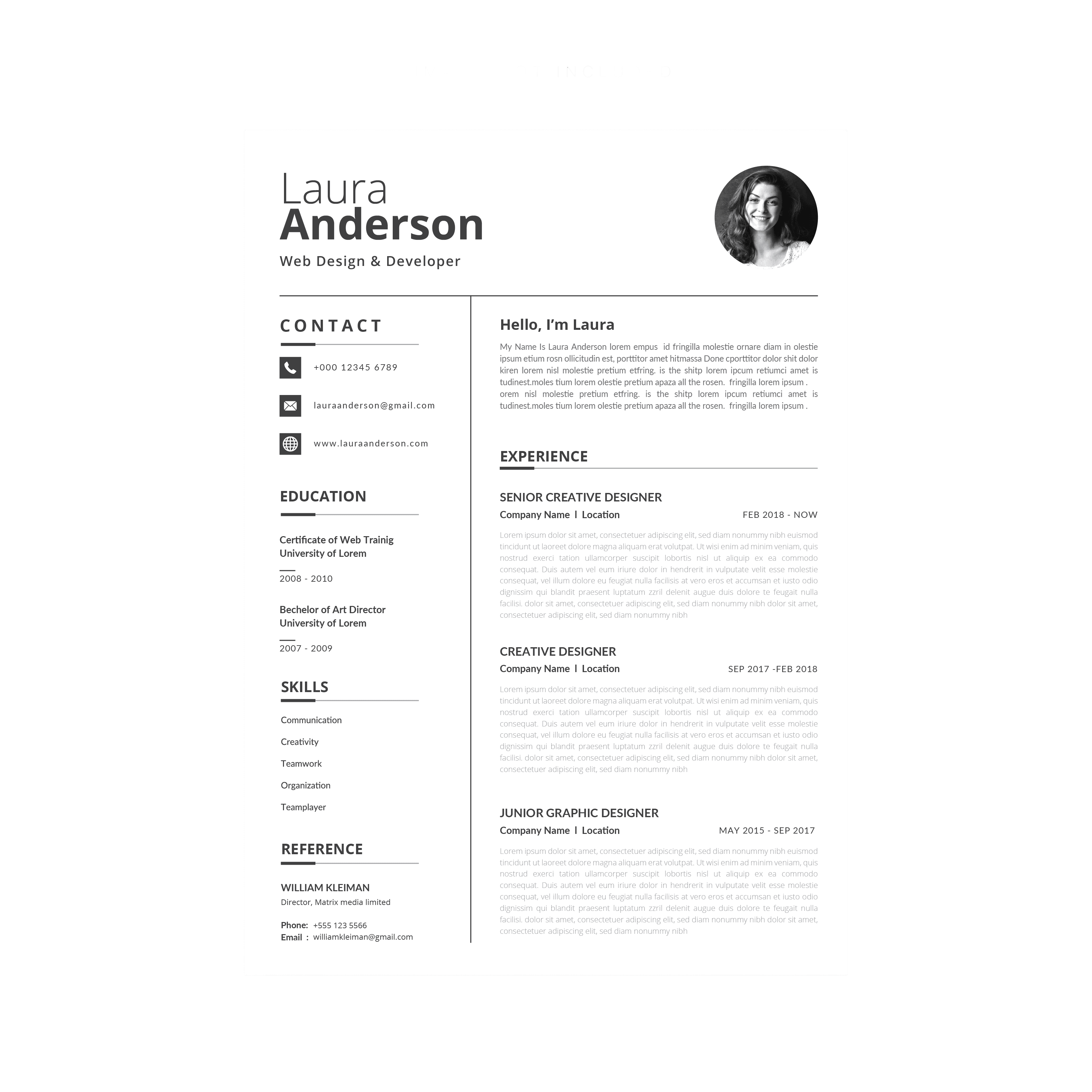 Resume template preview