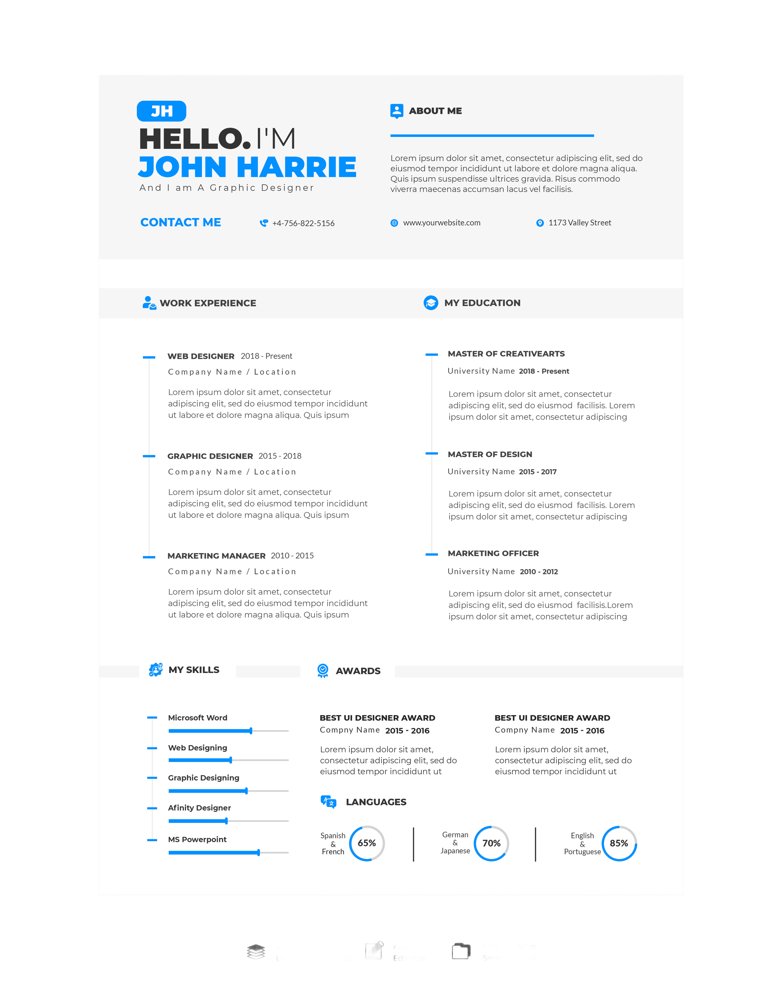 Resume template preview